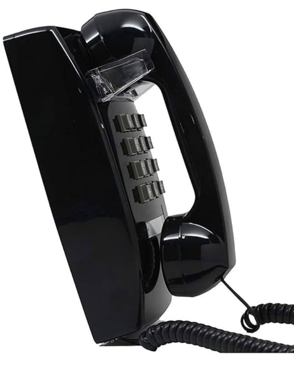 Global Sources Black Corded Wall Phone - Traditional Analog Telephone